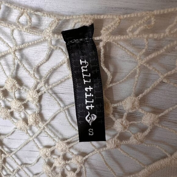 Fulltilt Cardigan Kimono Size Small Bohemian Longline Floral Embroidery Mesh - Picture 2 of 15